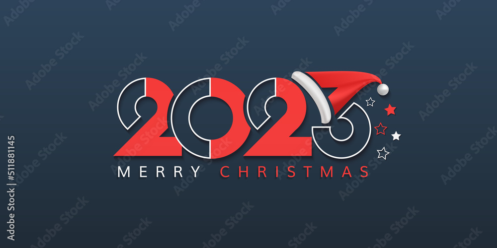 Merry Christmas 2023 typeface logo concept Stock Vector Adobe Stock