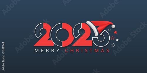 Merry Christmas 2023 typeface logo concept