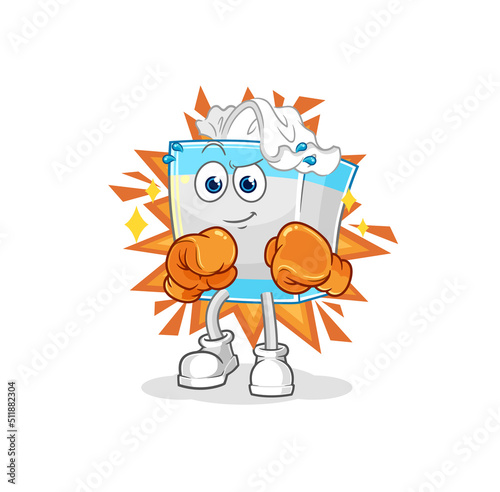 tissue box boxer character. cartoon mascot vector