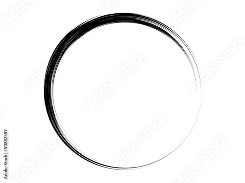 Black grunge circle made of black paint.Grunge oval shape made for marking.