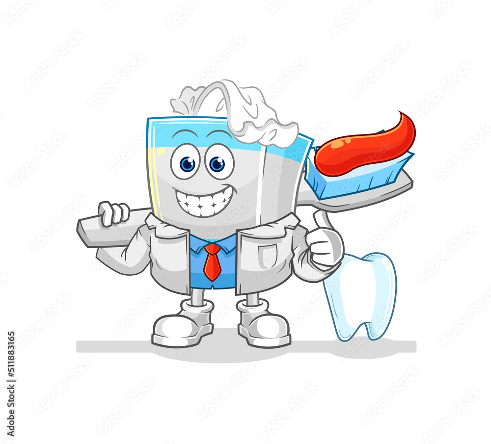 tissue box dentist illustration. character vector
