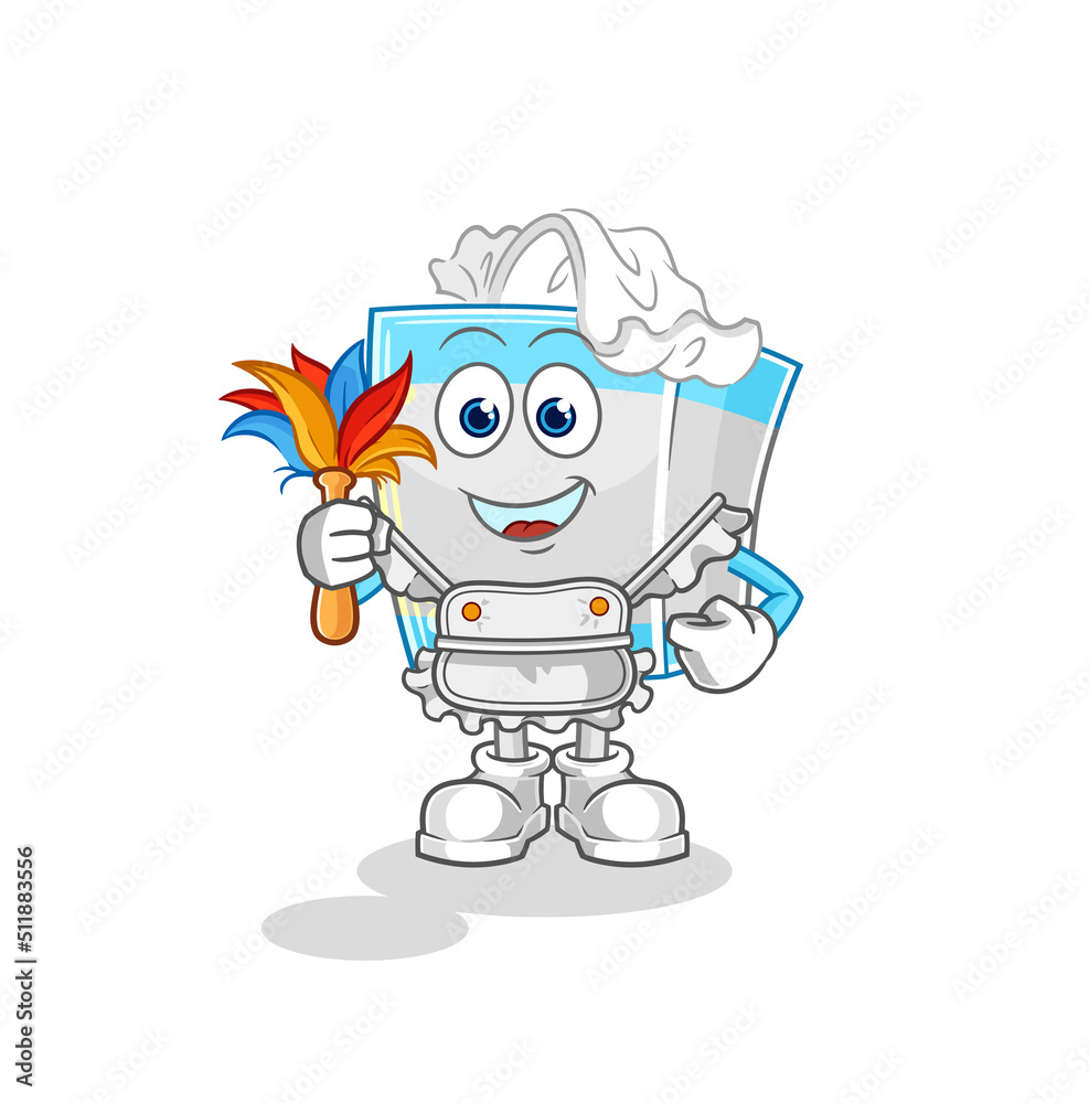 tissue box maid mascot. cartoon vector
