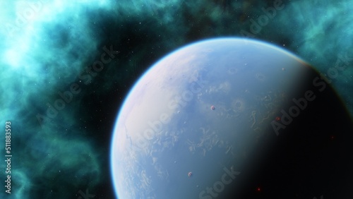 Fototapeta Naklejka Na Ścianę i Meble -  Planets and galaxy, science fiction wallpaper. Beauty of deep space. Billions of galaxy in the universe Cosmic art background 3d render
