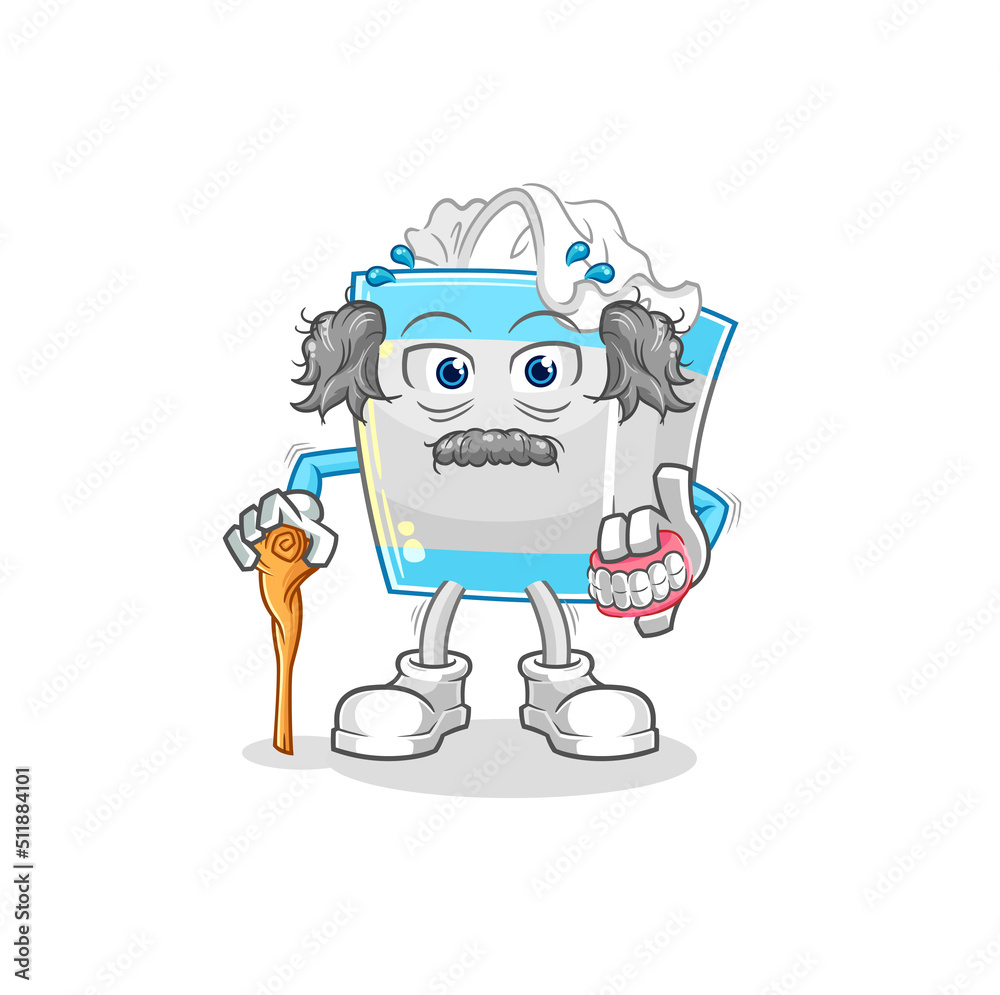 tissue box white haired old man. character vector