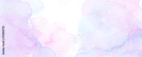 Watercolor vector art background for cards, flyer, poster, banner and cover design. Hand drawn illustration for your design. Place for text. Pink, blue and purple watercolour texture.	