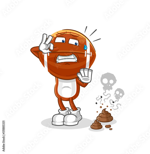 rugby head with stinky waste illustration. character vector