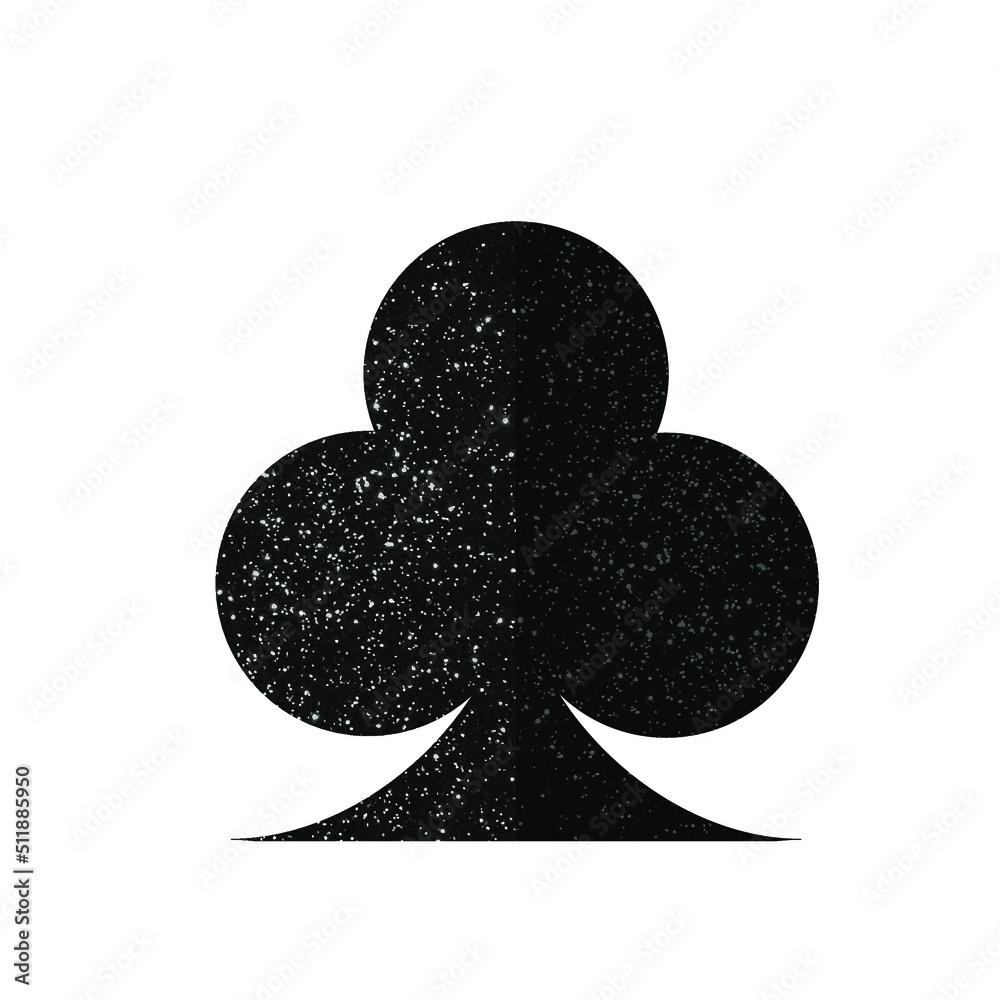 club playing card suit with glitter black club playing card suit with glitter black