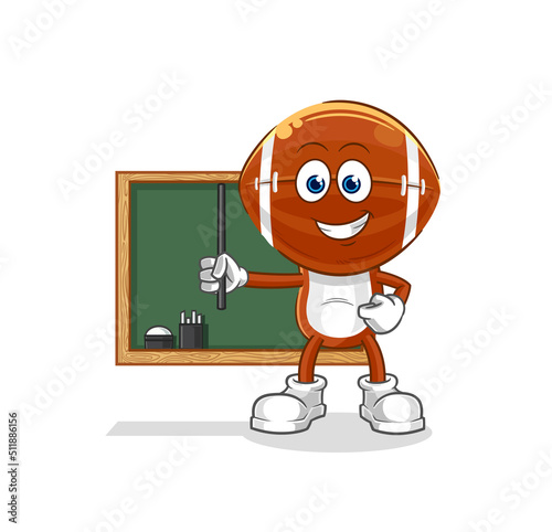 rugby head teacher vector. cartoon character
