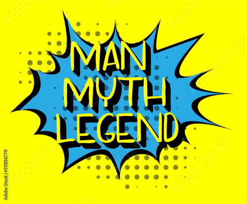 Man Myth Legend Halftone comic style vector illustration