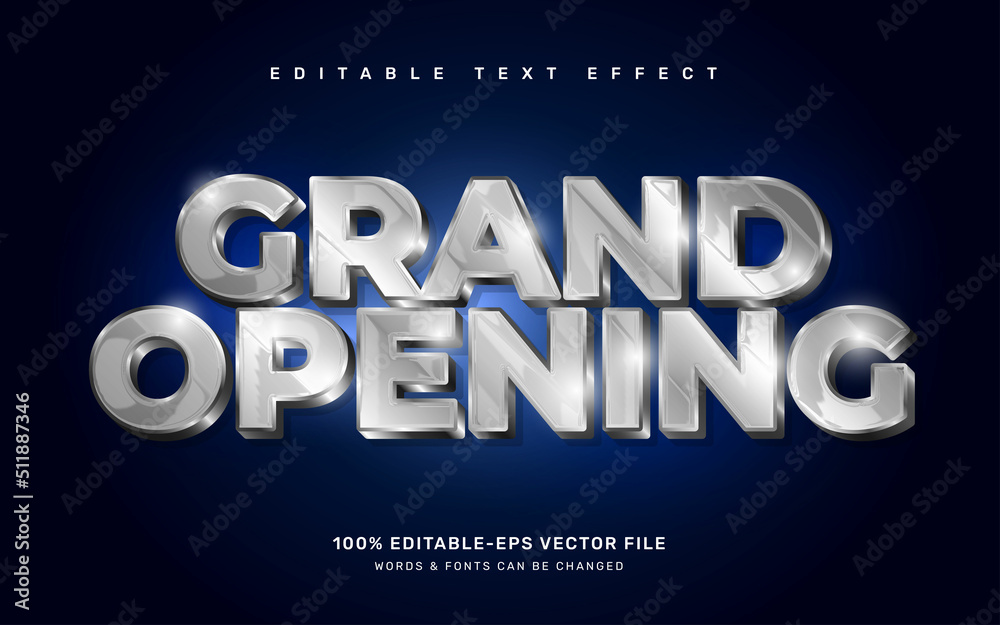 Obraz premium silver Grand Opening text effect