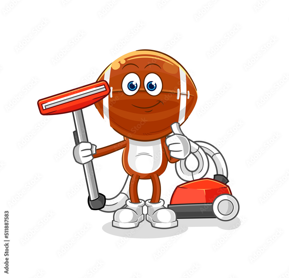 Fototapeta premium rugby head clean with a vacuum . character vector