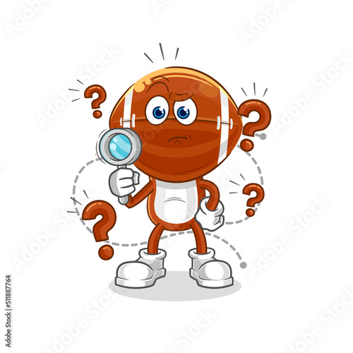rugby head searching illustration. character vector