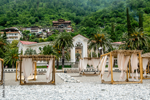 Beach and Colonnade is the main attraction of the city of Gagra.