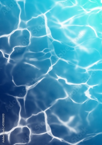 Summer vibes water effect blue background with waves light reflexes