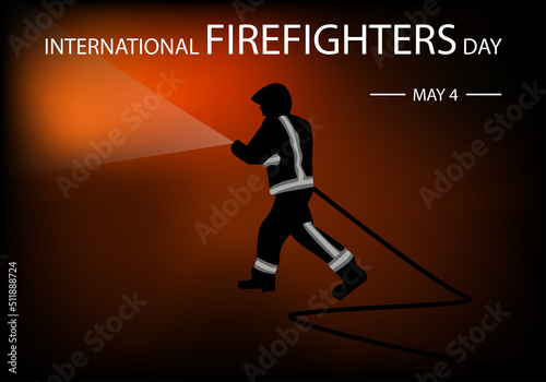 Día internacional del bombero, 4 de mayo. Bombero apagando el fuego