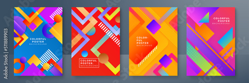 Abstract trendy gradient geometric pattern background texture for poster cover design. Minimal color gradient banner template. Modern vector wave shape for brochure and social media template