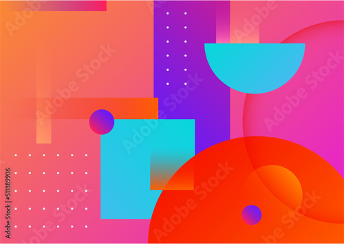 Creative abstract with colorful element design background. Memphis color background design with shapes composition. Futuristic design poster for business presentation, social media template and banner