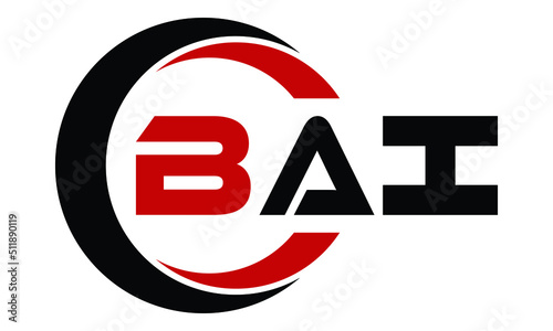 BAI three letter swoosh logo design vector template | monogram logo | abstract logo | wordmark logo | letter mark logo | business logo | brand logo | flat logo | minimalist logo | text | word | symbol