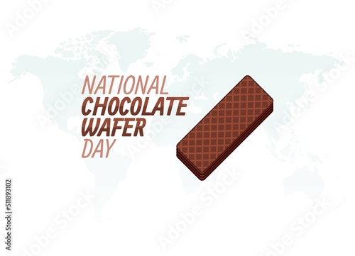 vector graphic of national chocolate wafer day good for national chocolate wafer day celebration. flat design. flyer design.flat illustration.