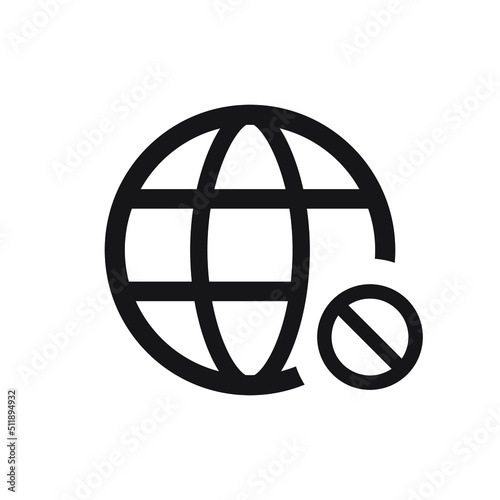 No wire internet connection. Wifi disconnected icon. No signal. Vector graphic illustration. Simple wi-fi world symbol, no wireless internet connection stock image. web connection lost