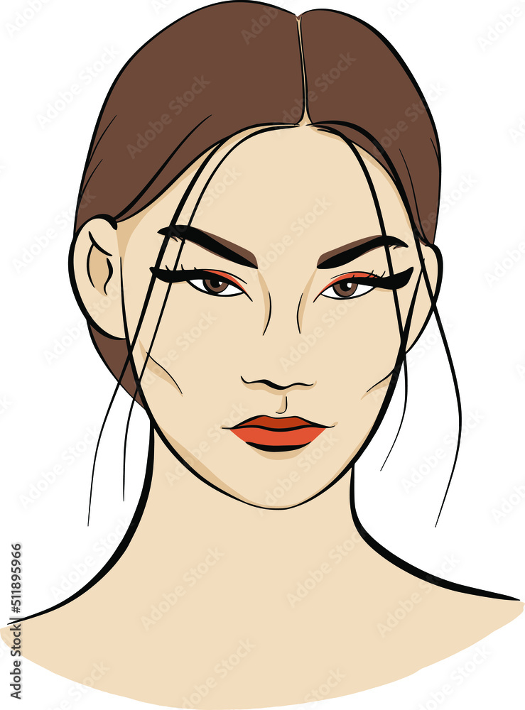 Trendy fashion woman portrait. Vector illustration.
Trendy fashion woman portrait. Vector illustration.