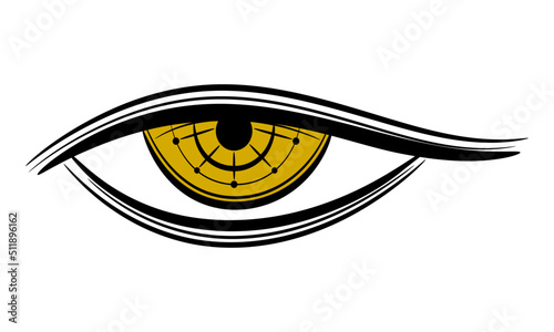 Golden eye of providence (All seeing eye) mystical boho flat vector design.