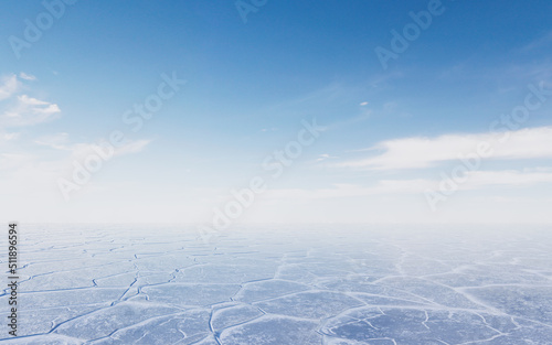 Canvas Print Ice ground with crack pattern, 3d rendering.