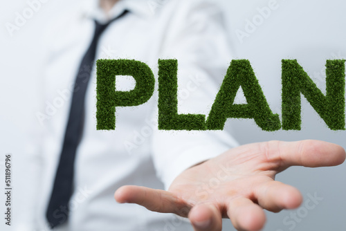 green plan word in hand