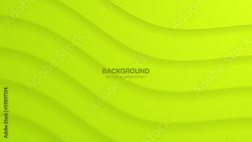 Light Green Color Minimal Morph Smooth Curved Bent Lines Material Design 3D Vector Blurred Abstract Background. Warped Layered Ripple Structure Geometric Wallpaper. Render Abstraction Tilt Strips Back
