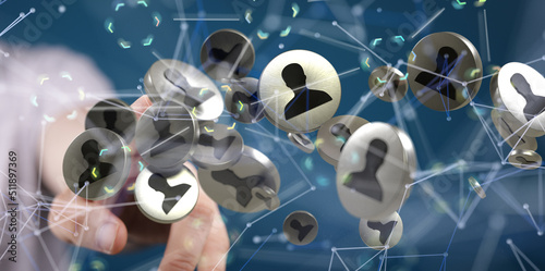 Fototapeta Naklejka Na Ścianę i Meble -  people network structure HR - Human resources management and recruitment