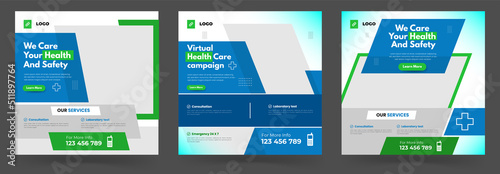 Healthcare and medical service social media post Layout Set webinar banner