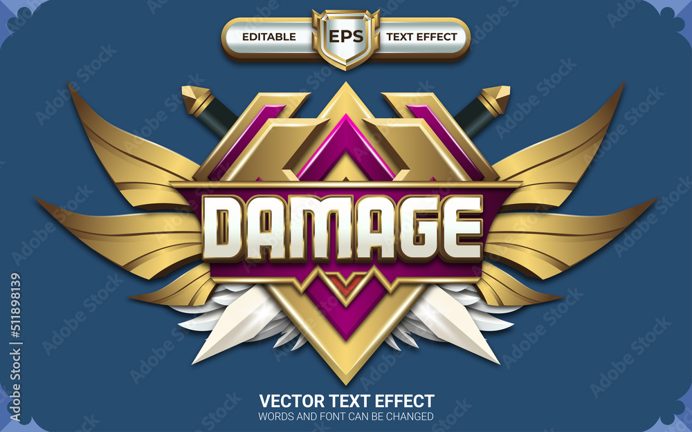 Damage Badge with Editable Text Effect