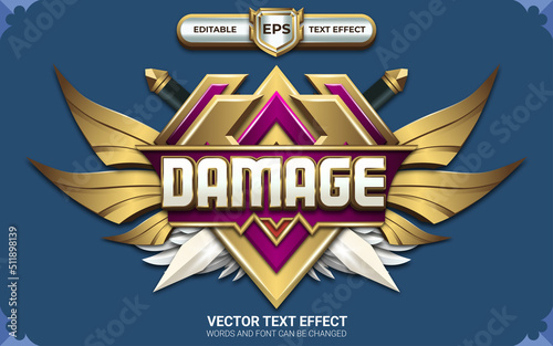 Damage Badge with Editable Text Effect