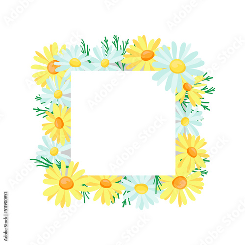 Illustration of frames with floral decor. Spring backgrounds for text or photo.