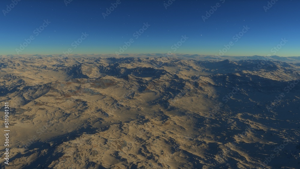 3D fictional space scene
