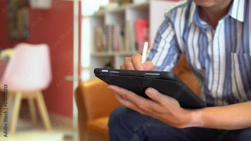 Businessman working with tablet in office. A man is playing a game with a tablet in a cafe. Businessman sending emails to customers. Businessman working with tablet in office. A man is playing a game with a tablet in a cafe. Businessman sending emails to customers.