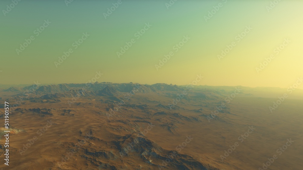 3D fictional space scene
