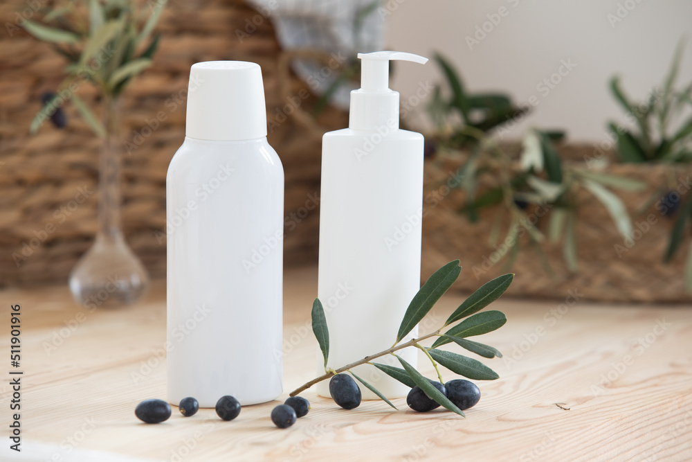 Face care and skin care, health and beauty concept with copy space. Scandinavian kitchen interior. Surface of a wooden table. Face care and skin care, health and beauty concept with copy space. Scandinavian kitchen interior. Surface of a wooden table.
