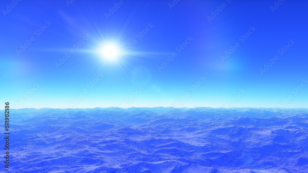 3D fictional space scene
