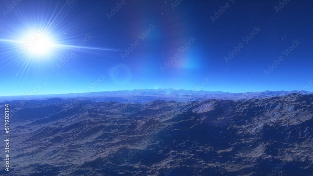 3D fictional space scene
