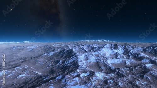 Foto 3D fictional space scene