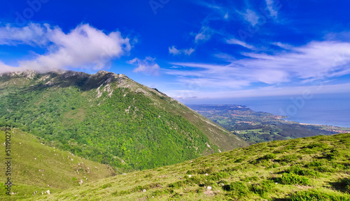 El Pienzu peak, 1160 m, Sierra del Sueve. Asturias, Spain photo
