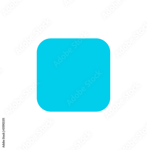 Free Download Light blue corner carved square icon. square with round corners. - GFXLoad