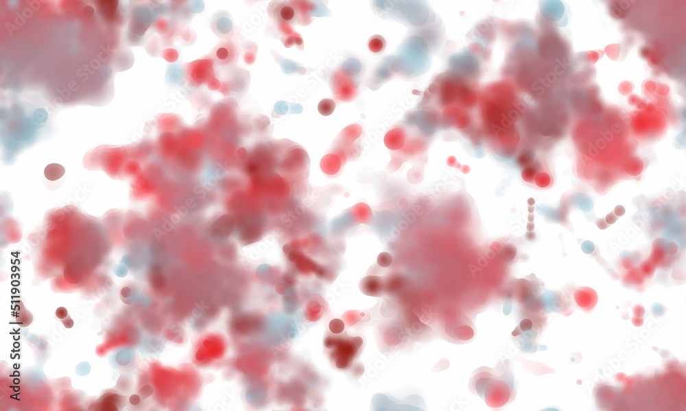 Abstract watercolor blurred spots, red and blue colors. Seamless background