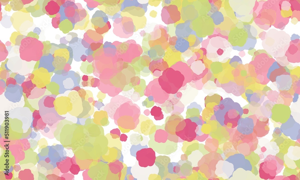 Abstract shaped multicolored spots on the whote background. Seamless pattern. Soft pastel colors Abstract shaped multicolored spots on the whote background. Seamless pattern. Soft pastel colors