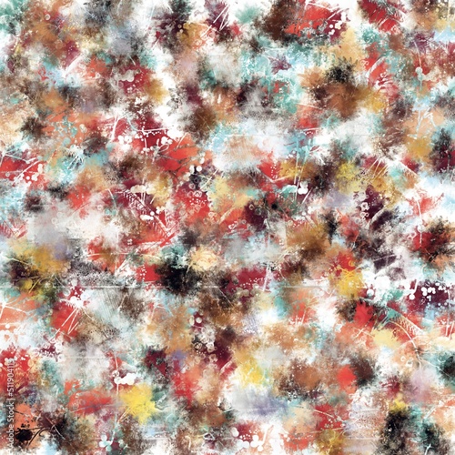 Abstract chaotic brush strokes, different colors, different texture. Autumt foliage imitation