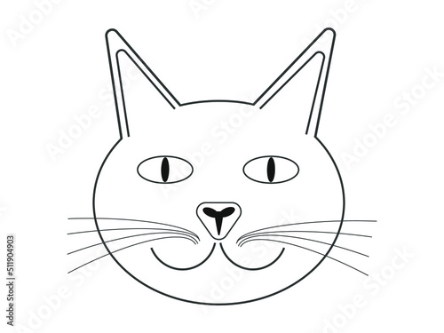 Grafika składająca się z konturów, będąca wizualizacją pyszczka kota.