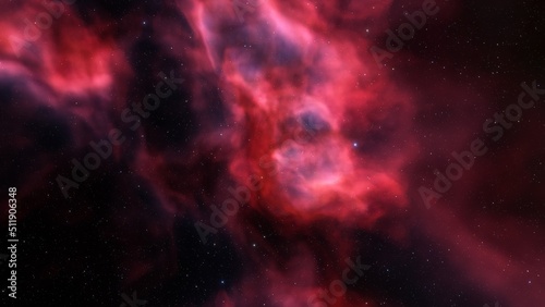 colorful space background with stars, nebula gas cloud in deep outer space, science fiction illustrarion 3d render