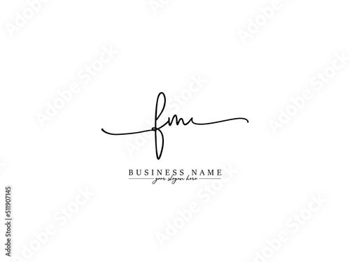 Luxury FM Logo, Signature Fm Logo Letter Vector Icon Design For Your Beauty Shop