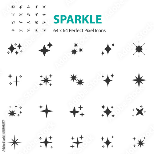 set of sparkle icons, glitter © kornkun